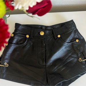 Versace Leather Shorts